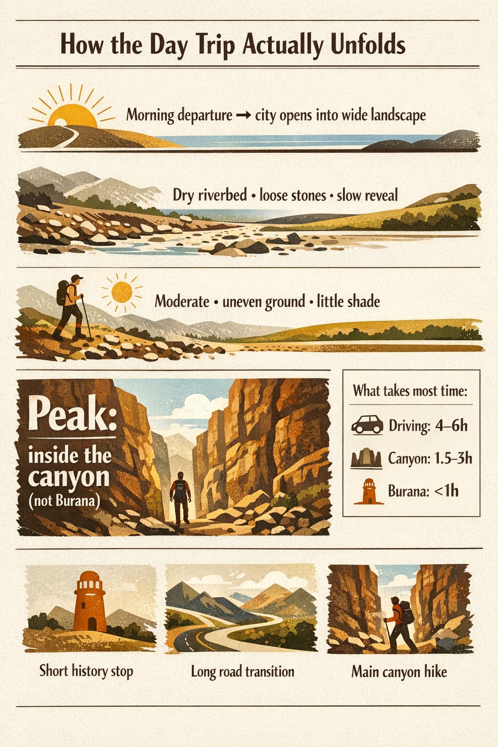 Burana Tower and Konorchek Canyon day trip route from Bishkek